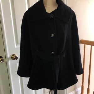 Calvin Klein Black Belted Cape, L/XL